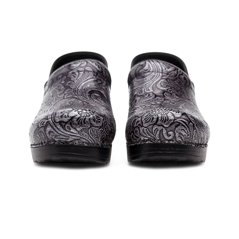 dansko professional grey tooled patent